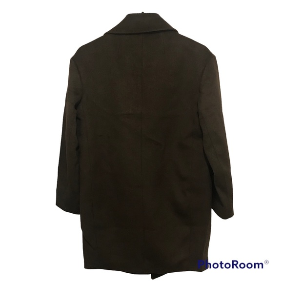 Lark and Ro Peacoat Women’s Size 0 Wool Blend Dark Olive New Without Tags - Picture 4 of 8